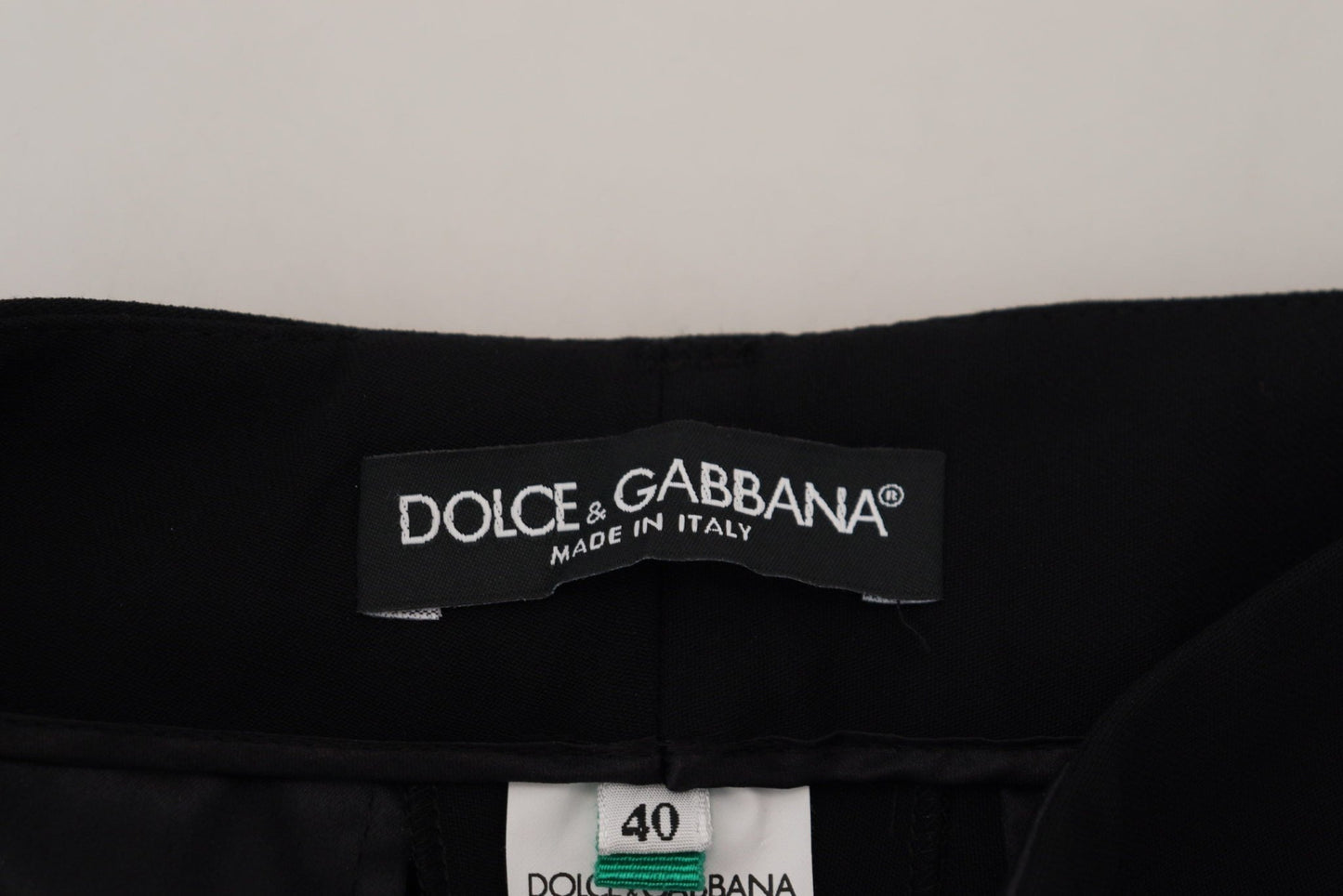 Dolce & Gabbana Black Tapered Women Wool Pants