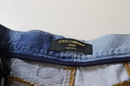 Dolce & Gabbana Multicolor Patchwork High Waist Denim Jeans