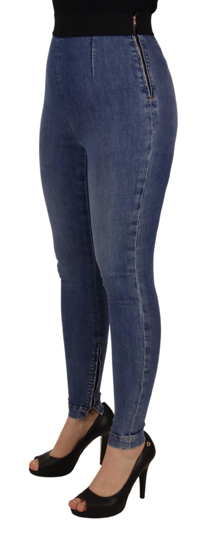 Dolce & Gabbana Blue High Waist Stretchable Skinny Pants Jeans