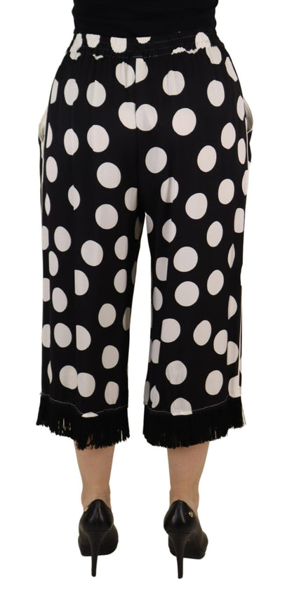 Dolce & Gabbana Polka Dot Mid Waist Cropped Trouser Pants