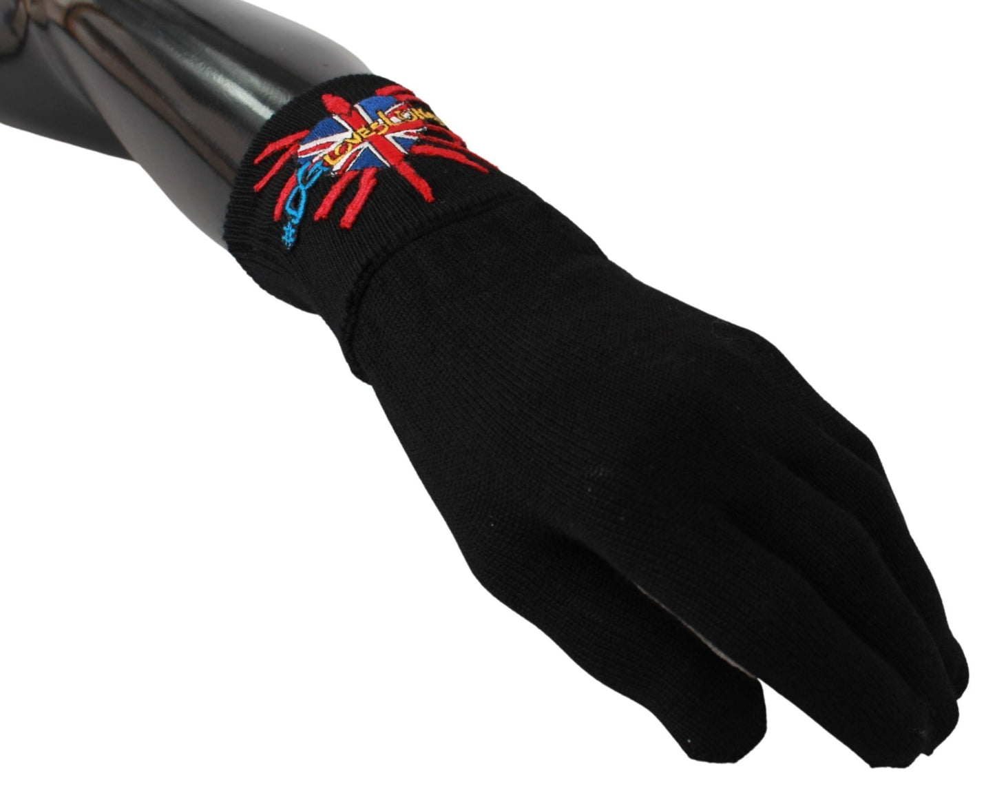 Dolce & Gabbana Elegant Black Virgin Wool Unisex Gloves