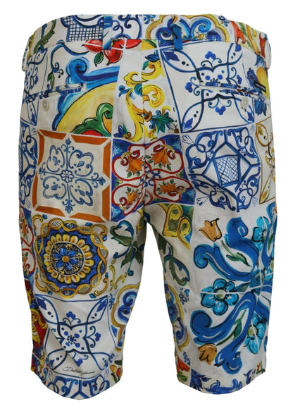 Dolce & Gabbana Majolica Print Casual Chinos Shorts