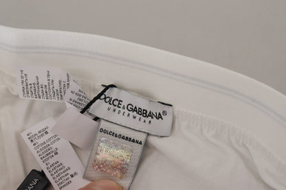 Dolce & Gabbana White Cotton Blend Regular Boxer Underwear