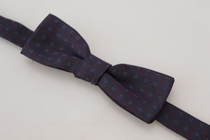 Dolce & Gabbana Blue Pattern Silk Adjustable Neck Papillon Bow Tie