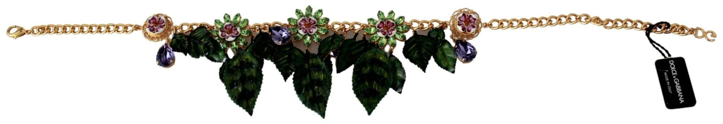 Dolce & Gabbana Elegant Floral Sicily Charm Necklace