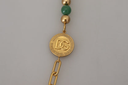 Dolce & Gabbana Elegant Gold-Plated Gemstone Necklace