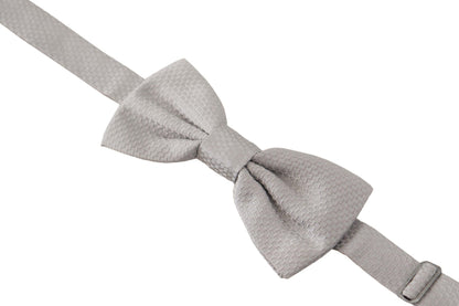 Dolce & Gabbana Chic Gray Silk Bow Tie