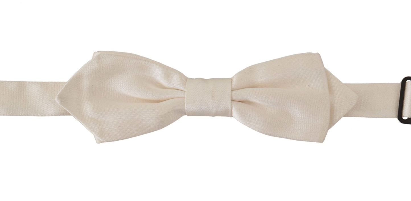 Dolce & Gabbana Elegant White Silk Bow Tie