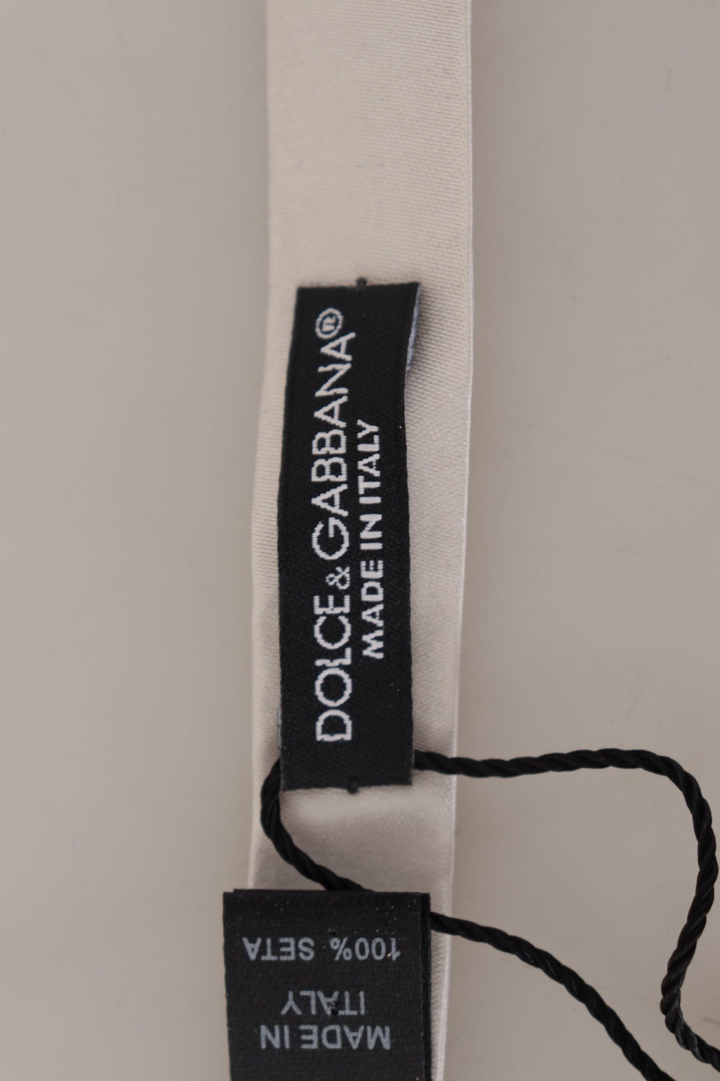 Dolce & Gabbana Gray 100% Silk Adjustable Neck Papillon Tie