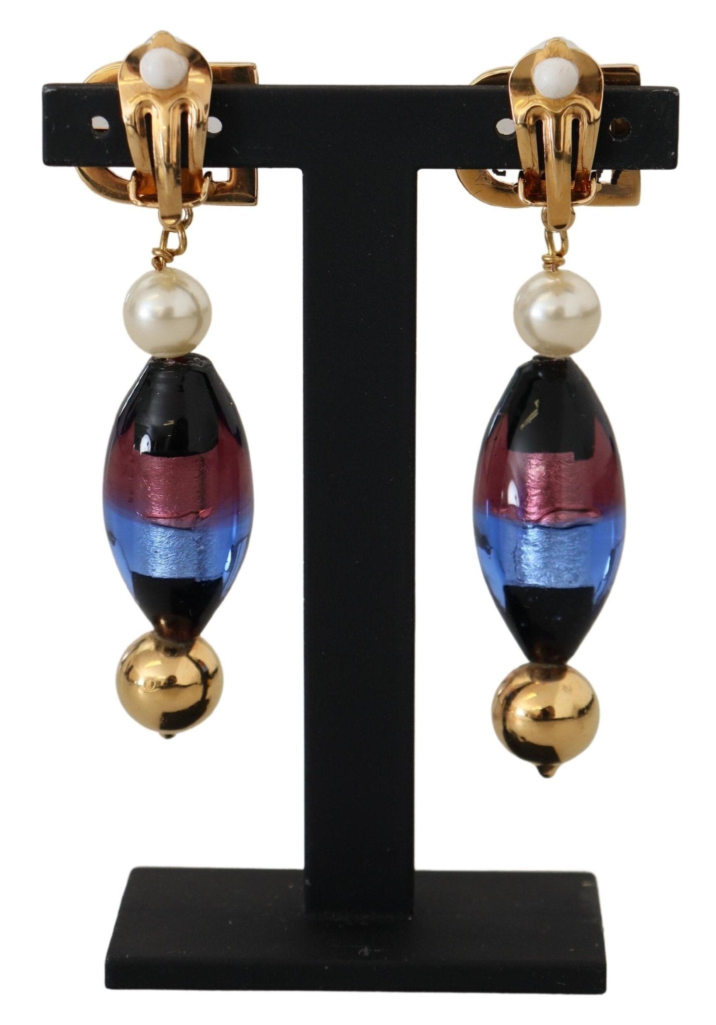 Dolce & Gabbana Sicilian Motif Clip-On Dangling Earrings