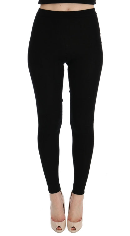 Dolce & Gabbana Black Slim Fit Women Cashmere Pants