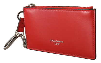 Dolce & Gabbana Elegant Leather Keychain in Vibrant Red