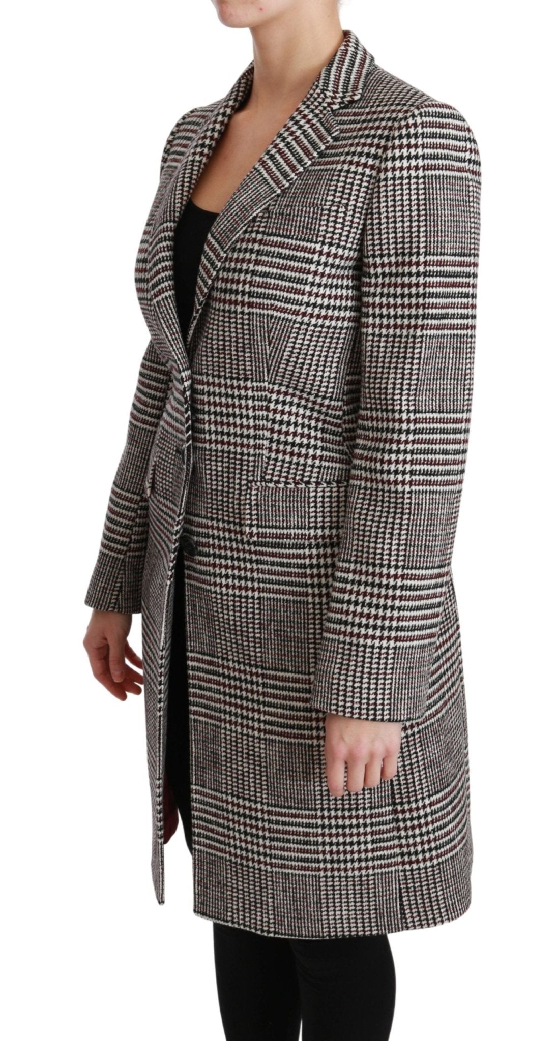 Dolce & Gabbana Elegant Multicolor Checked Knee-Length Jacket Coat