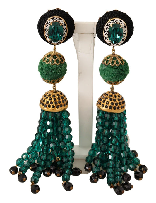Dolce & Gabbana Elegant Crystal Drop Clip-On Earrings
