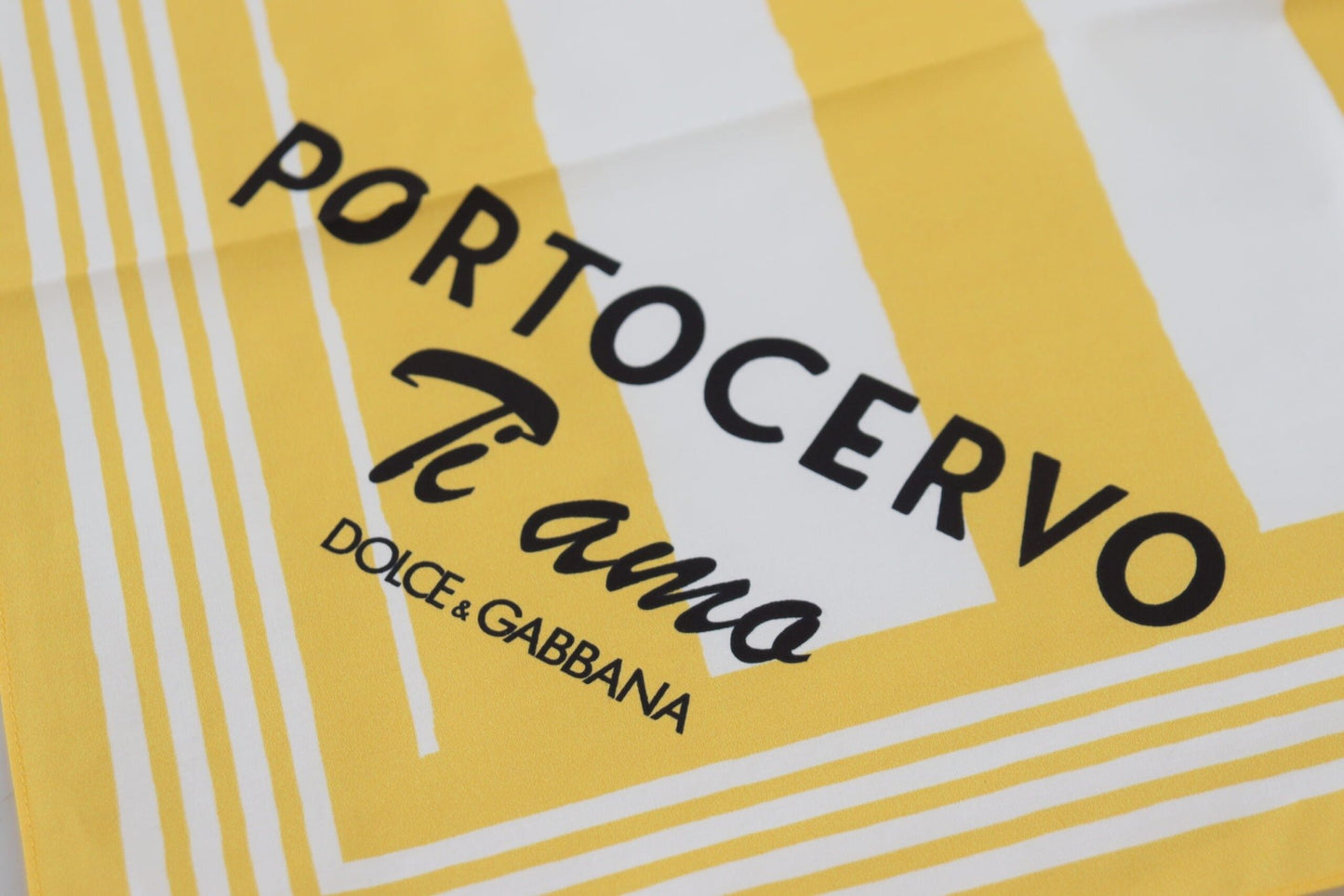 Dolce & Gabbana Yellow Portocervo Cotton Shawl Wrap Scarf