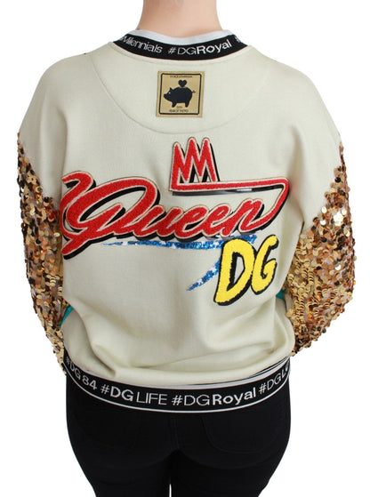 Dolce & Gabbana Chic Multicolor Motive Sequined Sweater
