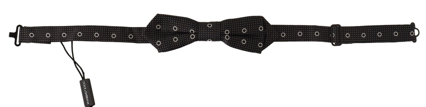 Dolce & Gabbana Polka Dot Silk Bow Tie in Black and White