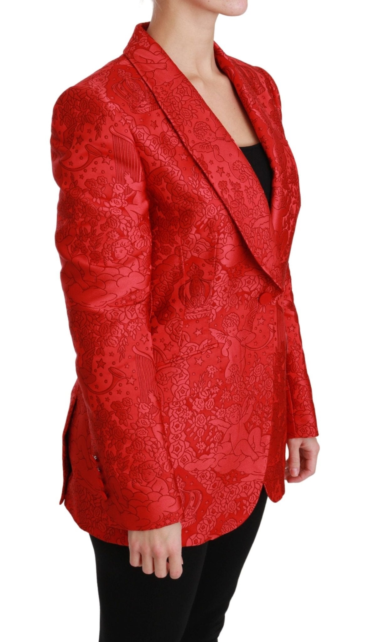 Dolce & Gabbana Red Floral Angel Pattern Blazer