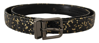 Dolce & Gabbana Elegant Italian Leather Belt with Crown Detail