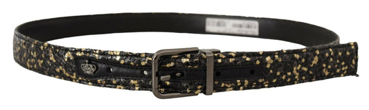 Dolce & Gabbana Elegant Italian Leather Belt with Crown Detail