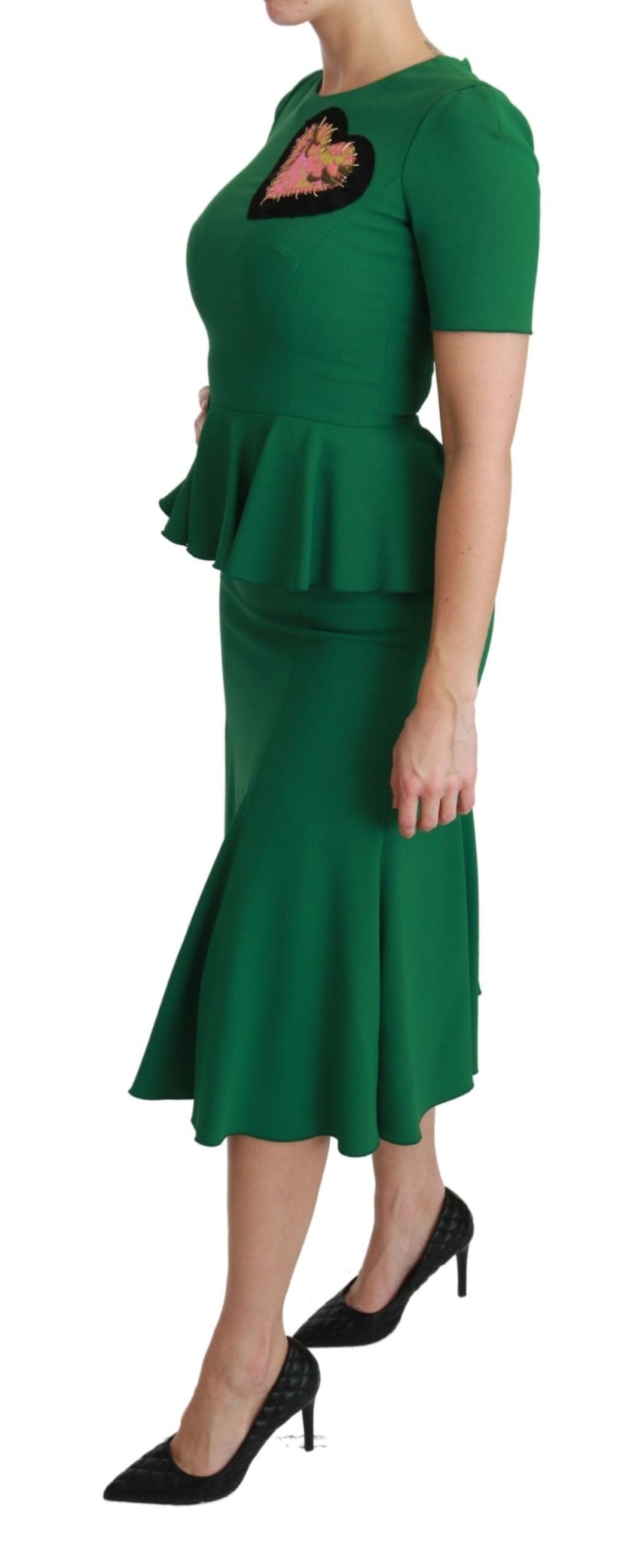 Dolce & Gabbana Enchanted Green Mermaid Midi Dress