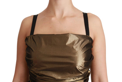 Dolce & Gabbana Bronze Bodycon Sheath Mini Dress