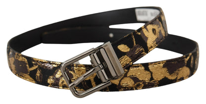 Dolce & Gabbana Multicolor Leather Belt with Black Buckle