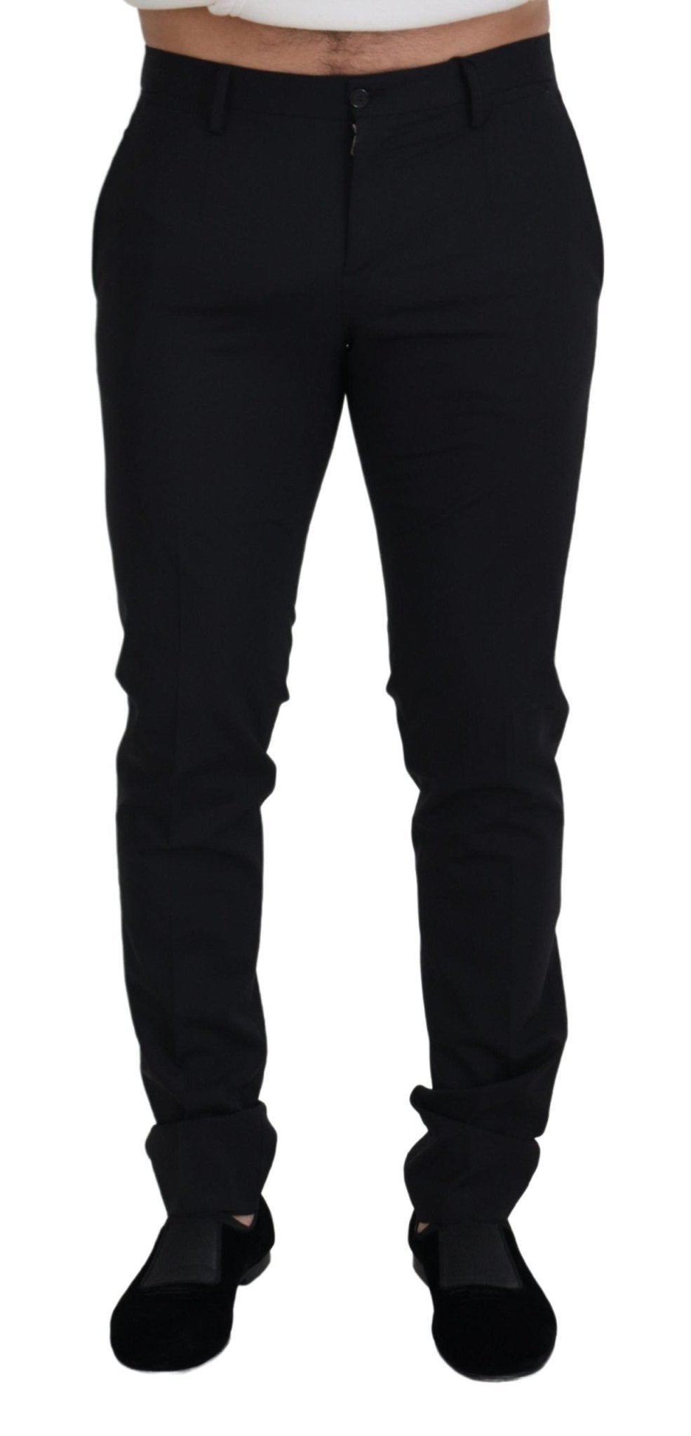 Dolce & Gabbana Black Wool Chino Formal Pants