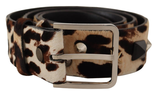 Dolce & Gabbana Elegant Leopard Print Leather Belt