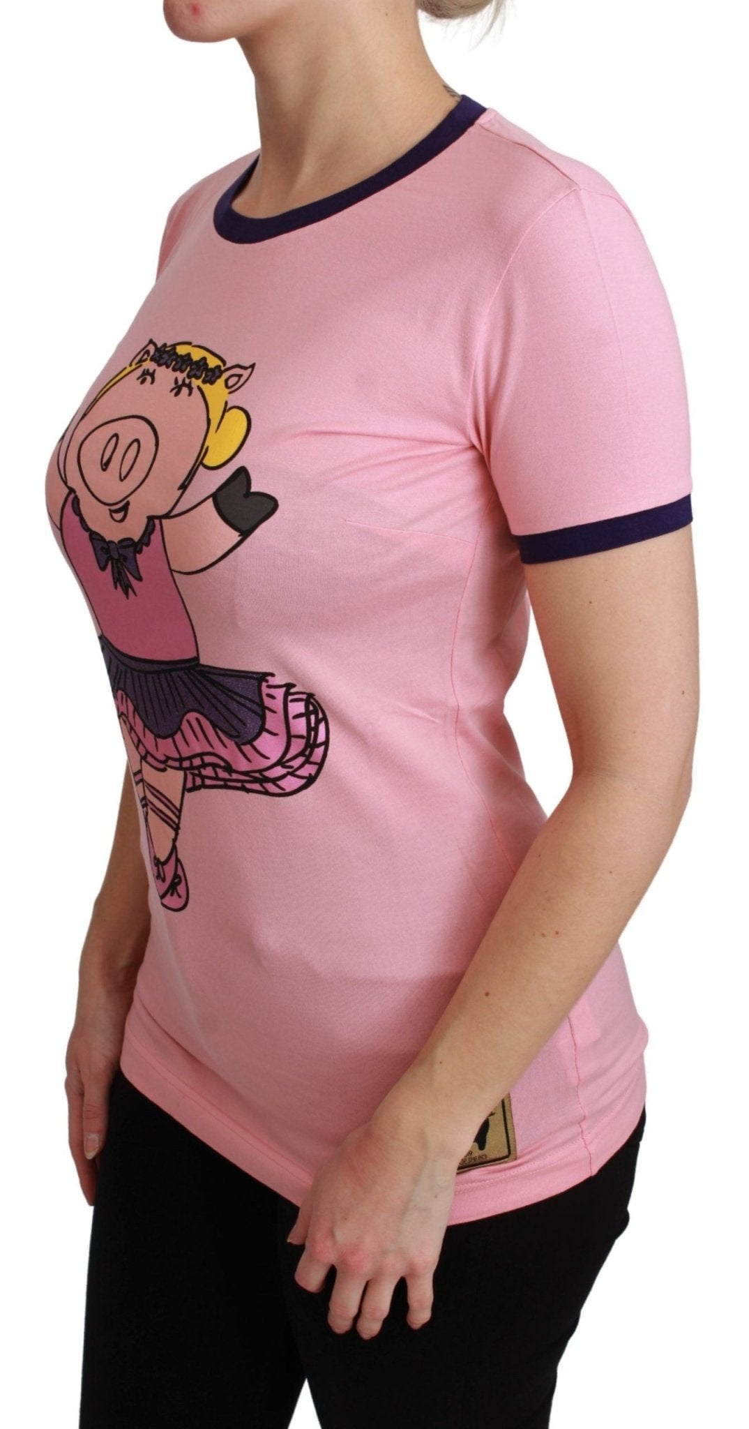 Dolce & Gabbana Pink Crewneck Year of the Pig T-Shirt