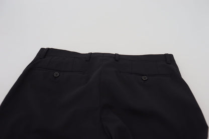 Dolce & Gabbana Black Wool Chino Formal Pants