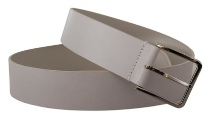Dolce & Gabbana Elegant White Vitello Leather Belt