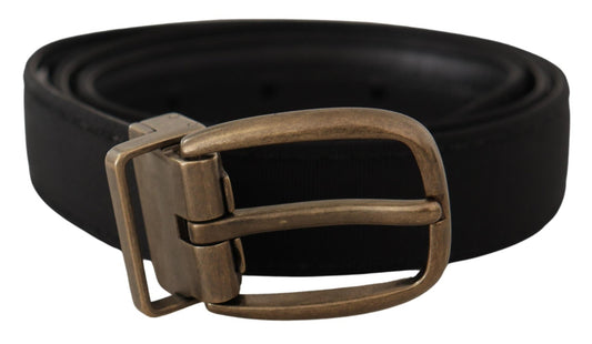 Dolce & Gabbana Elegant Grosgrain Leather Belt - Black