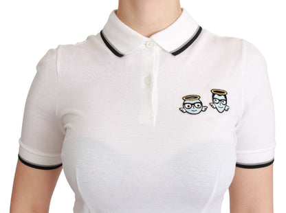 Dolce & Gabbana Chic Polo Angel Embroidered T-shirt