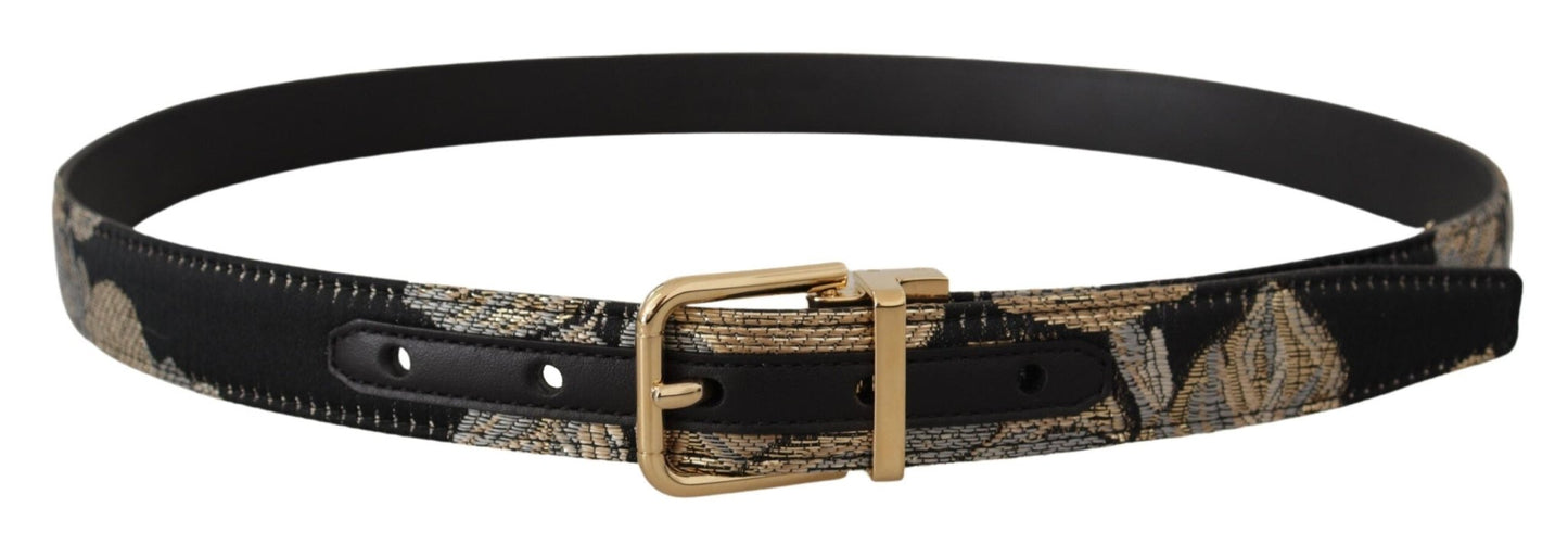 Dolce & Gabbana Multicolored Jacquard Leather Belt