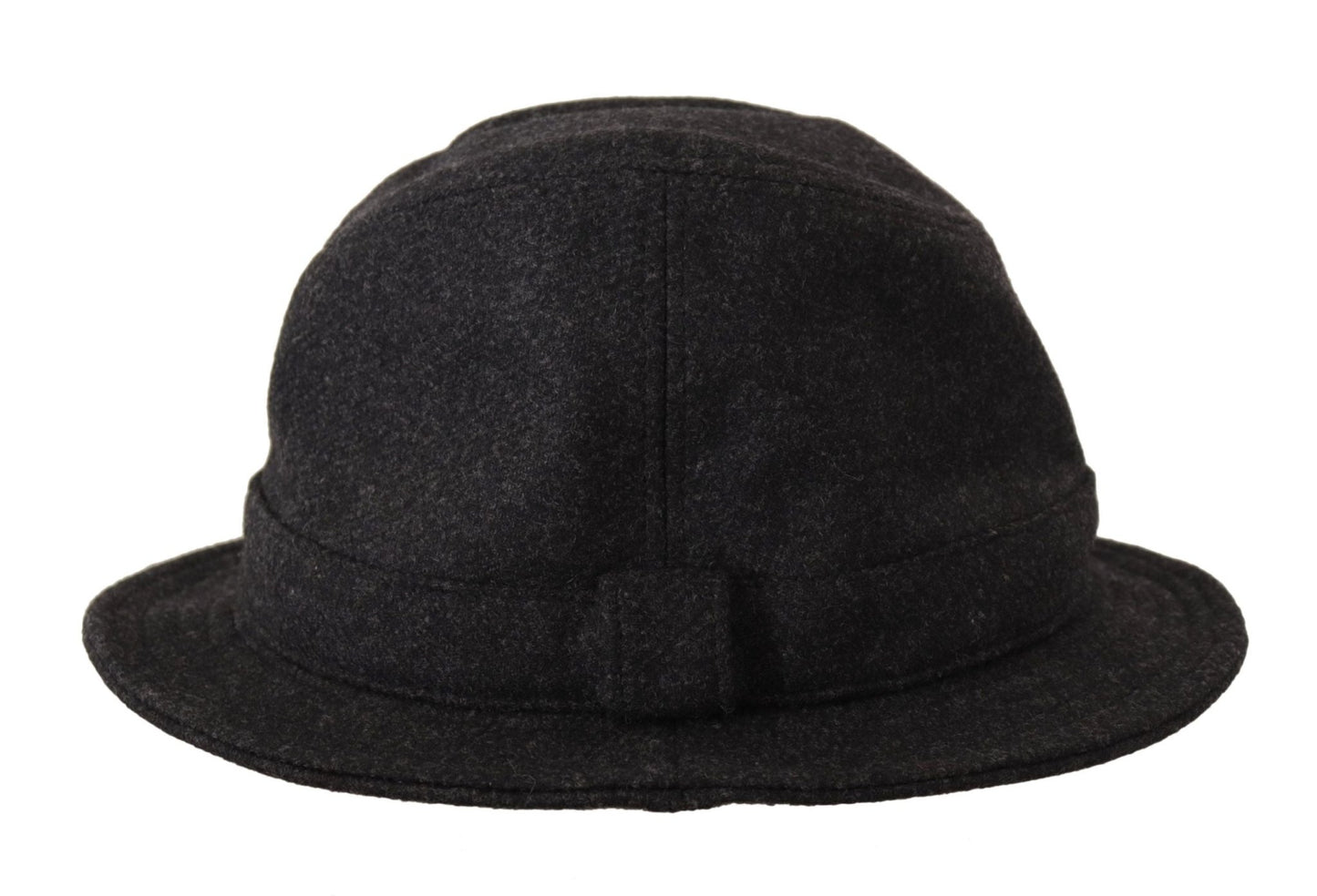 Dolce & Gabbana Gray Virgin Wool Logo Fedora Trilby Cappello Hat