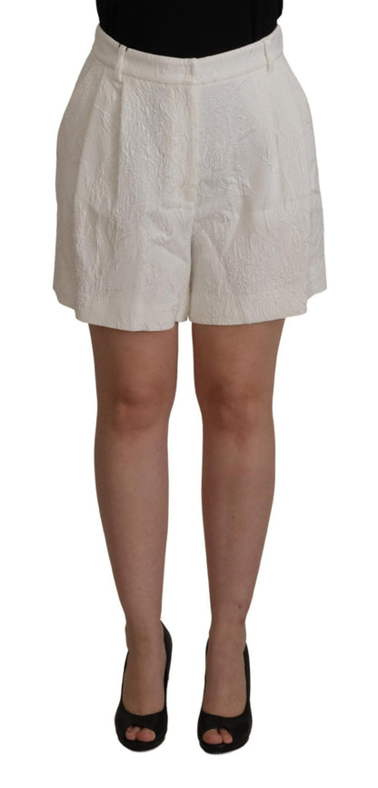 Dolce & Gabbana White High Waist Culotte Cotton Shorts