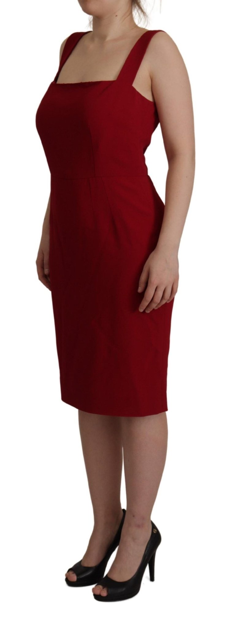 Dolce & Gabbana Red Sleeveless Sheath Viscose Dress