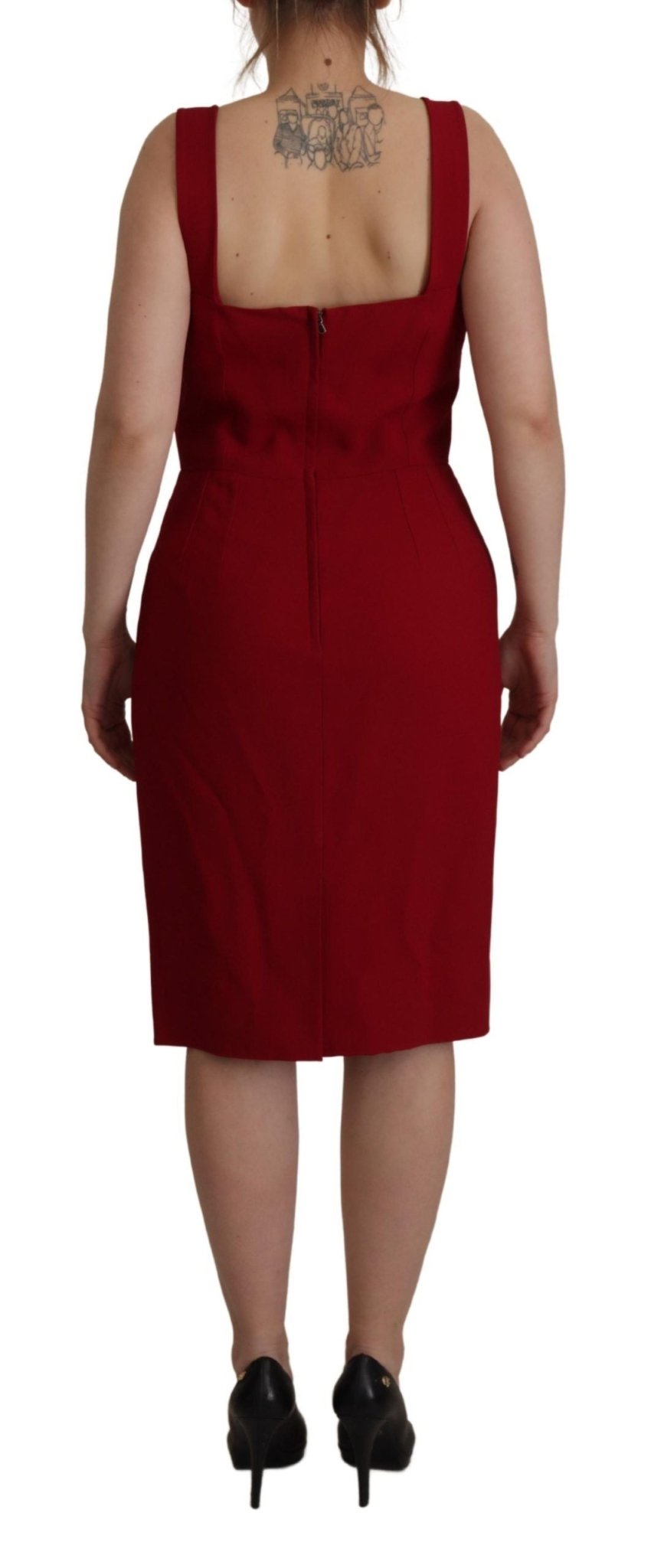 Dolce & Gabbana Red Sleeveless Sheath Viscose Dress