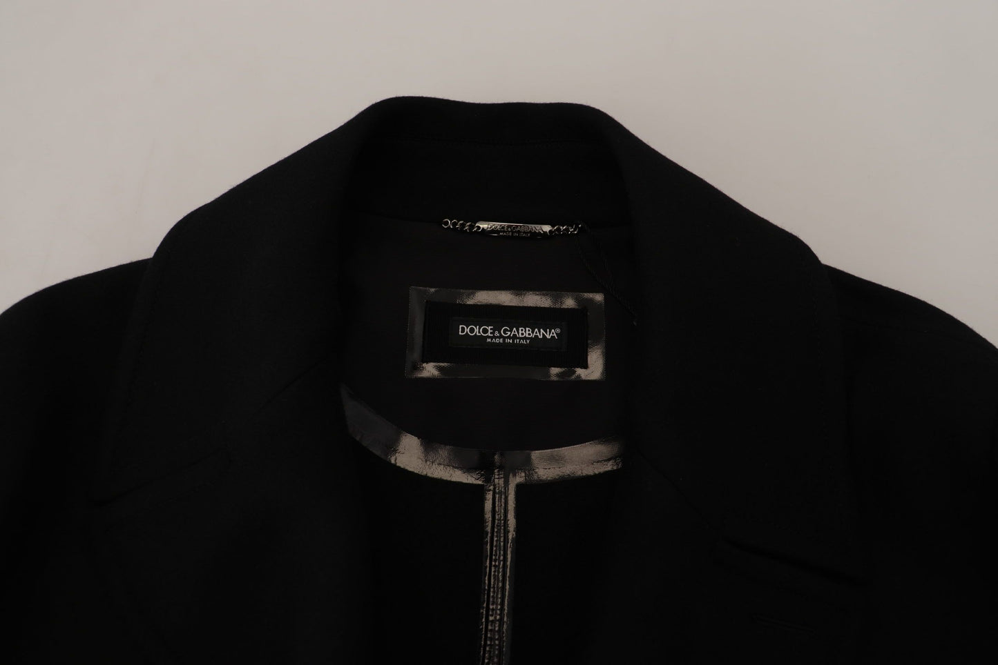 Dolce & Gabbana Black Wool Trench Overcoat Jacket