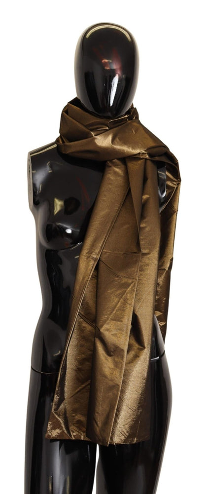 Dolce & Gabbana Gold Blend Shawl Wrap Metallic Bronze Scarf