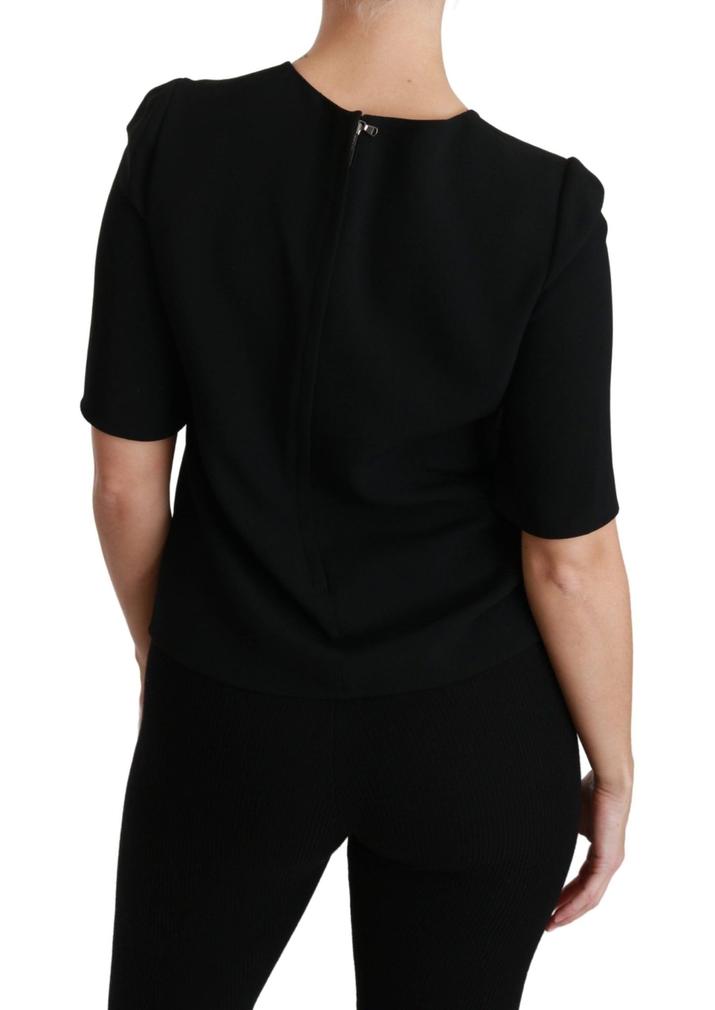 Dolce & Gabbana Elegant Black Stretch Blouse Top