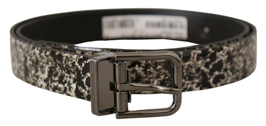 Dolce & Gabbana Elegant Marble Print Leather Belt