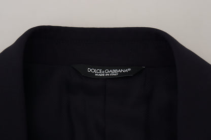 Dolce & Gabbana Elegant Navy Wool Blend Martini Blazer