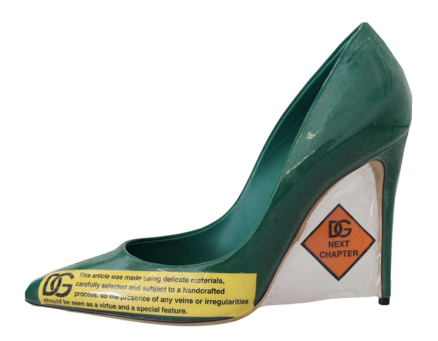 Dolce & Gabbana Green Leather Heels Pumps Plastic Shoes