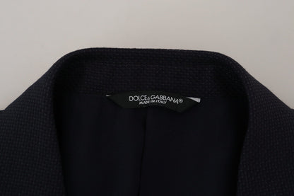 Dolce & Gabbana Elegant Blue Martini Wool-Silk Blend Suit