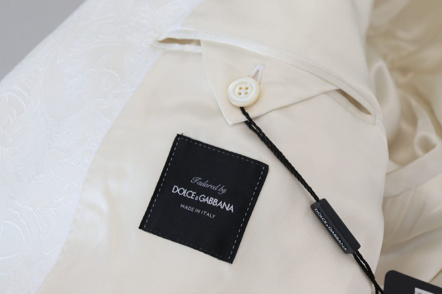 Dolce & Gabbana Elegant White Floral Brocade Trench Coat