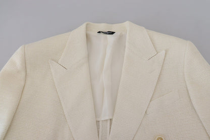 Dolce & Gabbana Elegant Off White Silk-Blend Suit