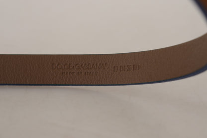 Dolce & Gabbana Elegant Suede Leather Belt with Logo Engraved Buckle