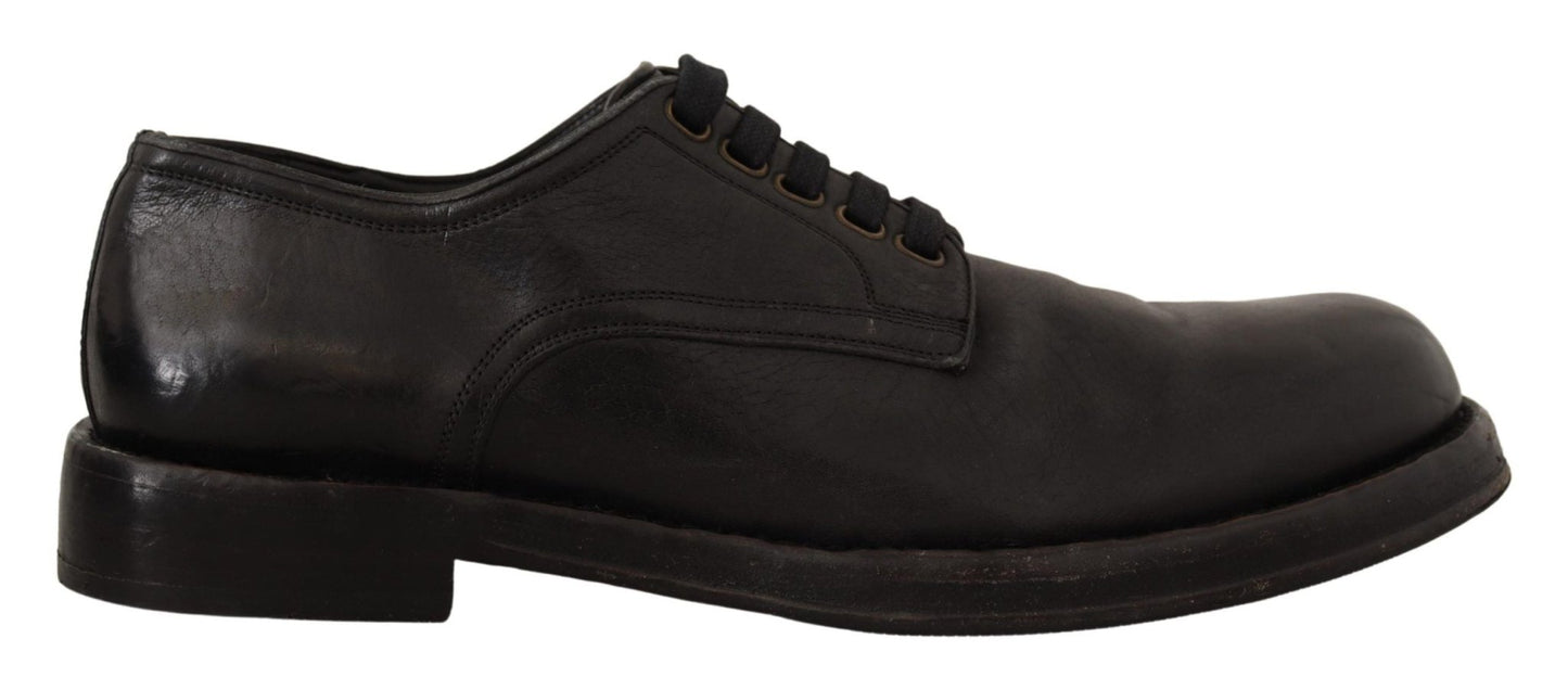 Dolce & Gabbana Elegant Black Leather Men's Dress Shoes